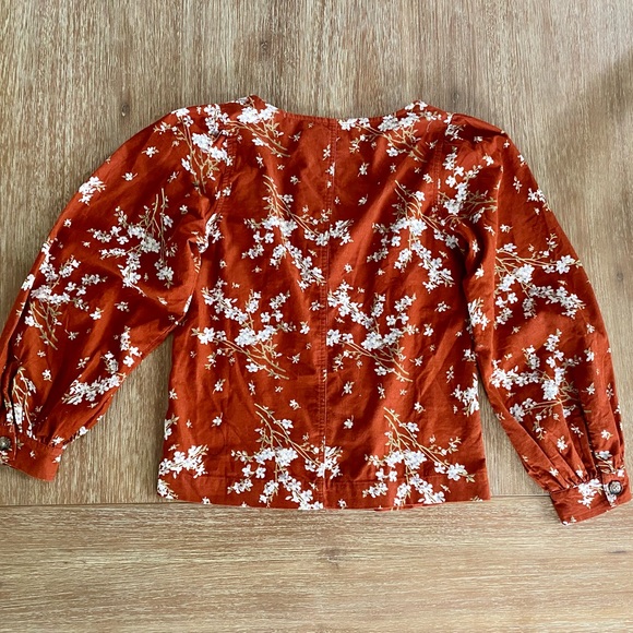 Madewell Corduroy Button-Front Puff Sleeve Top in Farmstand Bouquet Size XS - Picture 11 of 13